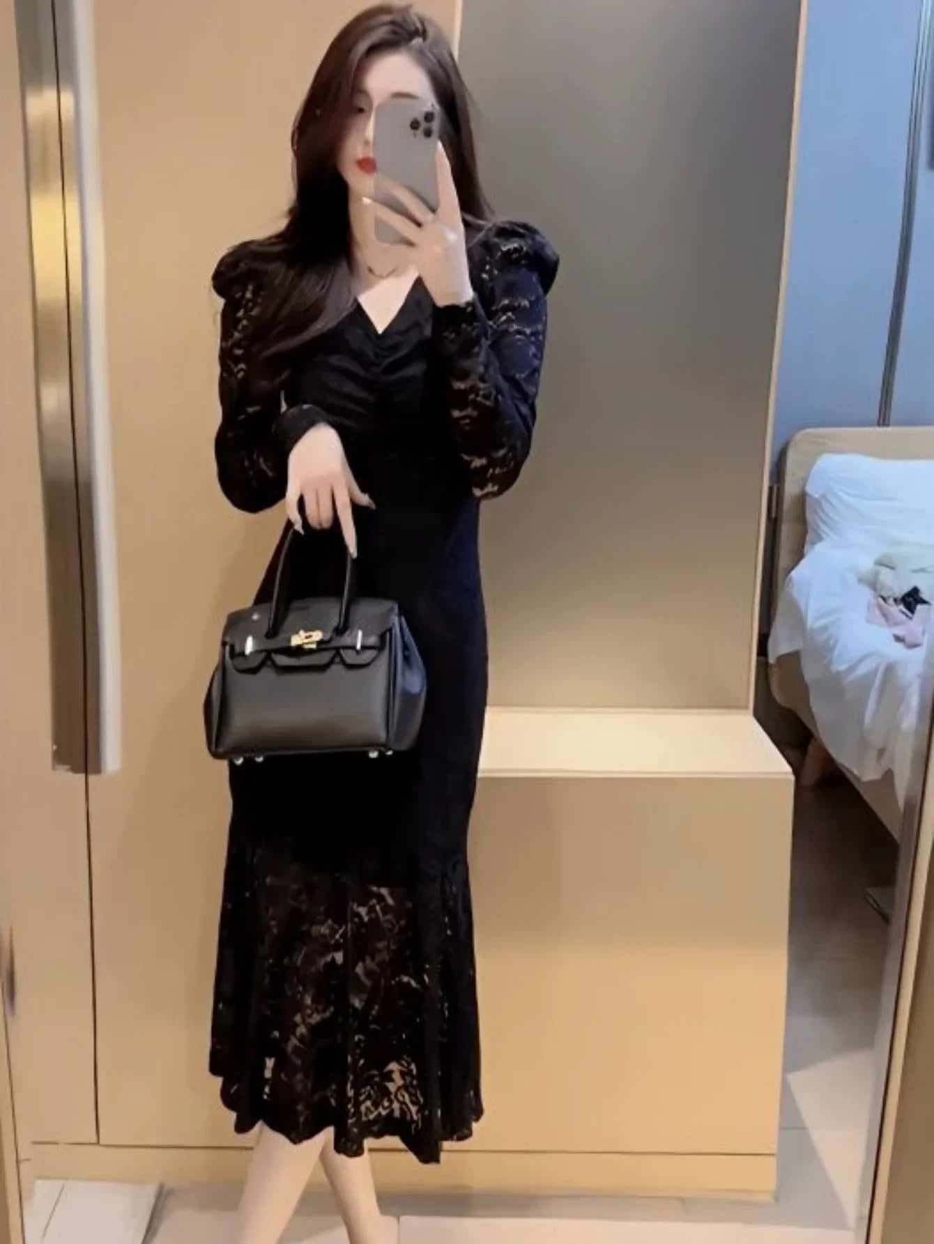 Dresses For Women Long Sleeve Woman Dress Prom Black Party Evening Lace Offer Aesthetic Hot Elegant Chic Fashion Summer 2024 Y2k