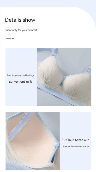 All-season Maternity Bra For Pregnant Women Breast-lifting Anti-sagging Front-opening Design For Breastfeeding Made  Pure Cotton