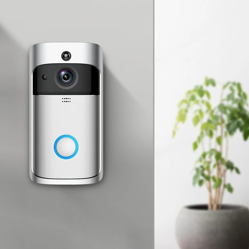 WiFi Video Doorbell 2 Way Audio Wireless Door Bell 720P Night Vision Security Home Door Bell Cloud Storage Smart Human Detection