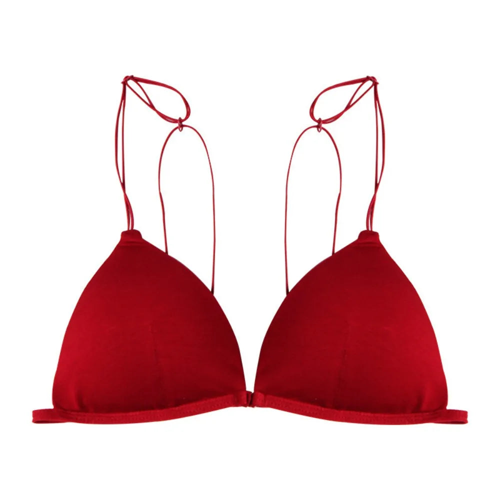 Breathable Triangle Bras for Women Beauty Back Push-up Wireless Bra Thin Strape Lingerie French Style Bra Girls