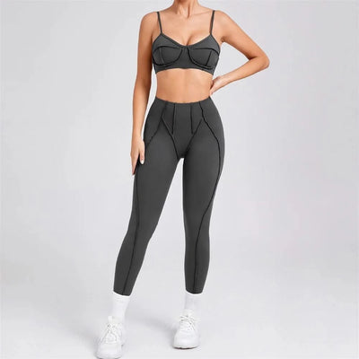 Women Nude Straps Yoga Sets Activewear