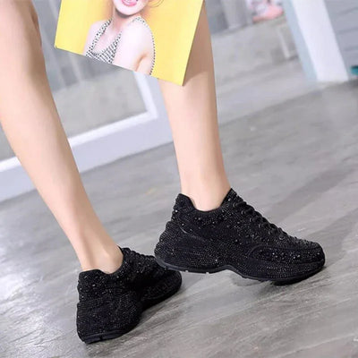 AIYUQI Women Sneakers Platform 2024  Rhinestone Sponge CakeWomen Casual Shoes Large Size Sneakers For Women