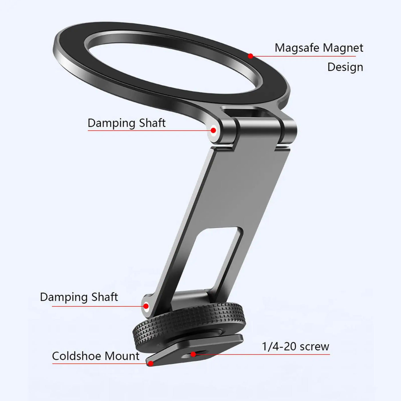 Magnetic Magsafe Phone Holder Mount Folding Metal Cold Shoe Phone Holder for IOS Android DSLR Camera Monitor Tripod