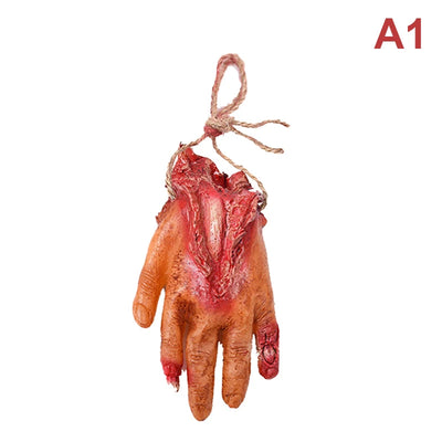 Halloween Party Ornament Horror Props Bloody Hand Fake Scary Finger Eyes Foot Brain Cock Dick Heart Organ Decor