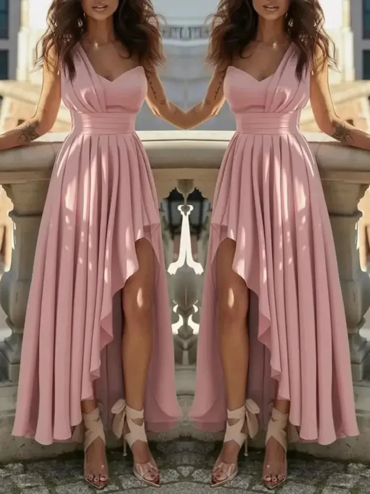 Women Evening Dresses Sexy Elegant Red Cocktail Party Chic Gala Graduation Luxury Formal Occasion Bridesmaid Gown Dress Clothes