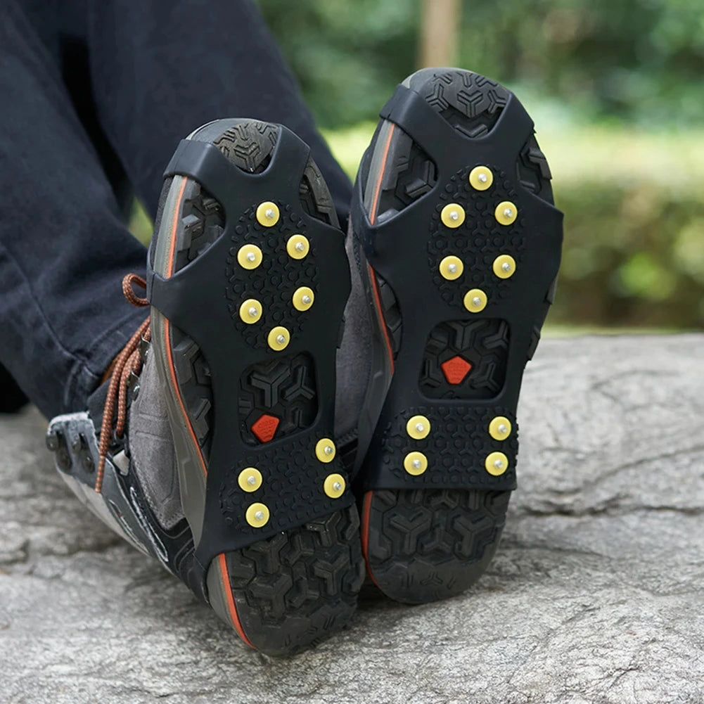 Outdoor 10Teeth Climbing Crampons Anti-Slip Mountaineering Cleats Unisex Snow Claw Shoe Covers Walking Hiking Accessories Spikes