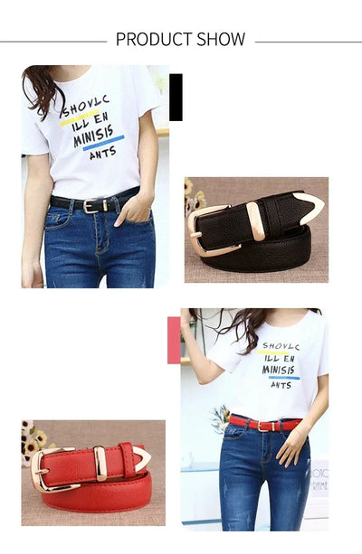 Women's Trousers Belt  Leather Trend White Belt Fashion High Quality Trouser Belts Solid Vintage Pin Buckle Ladies Strap LB2146-