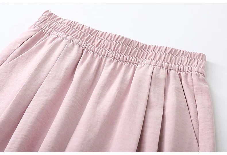 Women Wide leg Pants Spring Summer Elastic Waist Stright Long Loose pants Casual Female Solid Soft Pants Trousers