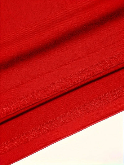 Women's red T-shirt LOS ANGELES Casual Round Neck short Sleeve Tops