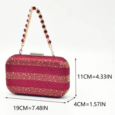 African Shoe and Bags Set for Wedding Women Shoes and Bags To Match Set with Rhinestone Italy Lady Pumps Women Shoes Luxury