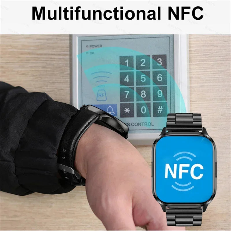 Women Smartwatch 2.01inch AMOLED Screen Bluetooth Call  NFC Sport Watch Blood Pressure Music Women Smart Watch for Huawei Xiaomi