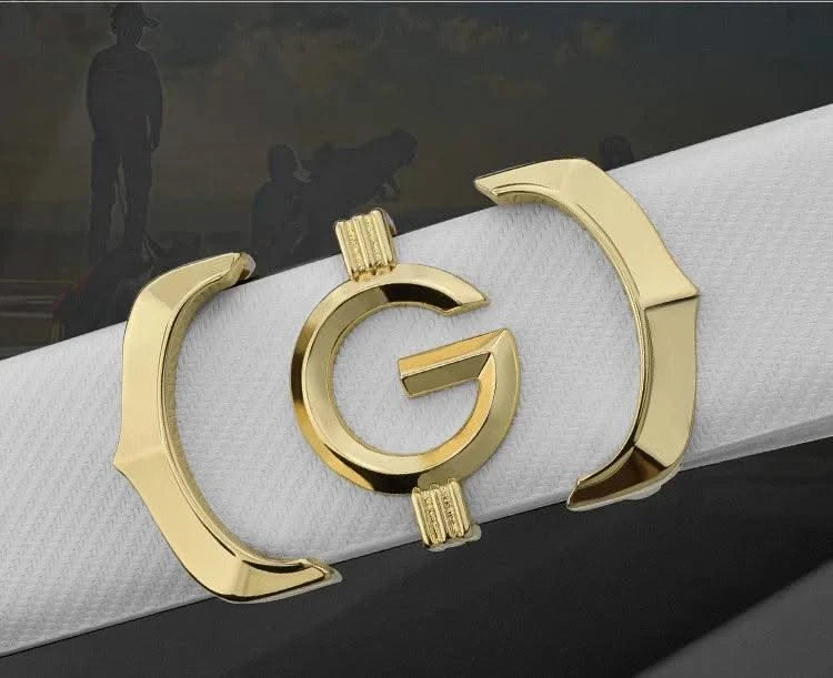 High quality genuine leather fashion G Designer belts men | Cowskin casual white Waist Strap