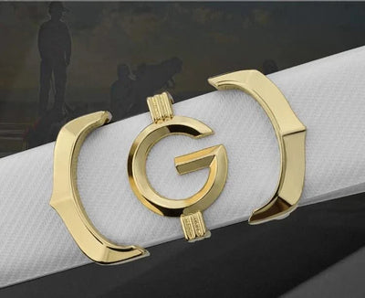 High quality genuine leather fashion G Designer belts men | Cowskin casual white Waist Strap