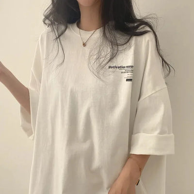 Woman Oversize Half Sleeve T Shirts Summer New Clothes Loose Fitting Cotton T-shirt Women Tops Ropa Mujer Hip Hop Tees Clothing