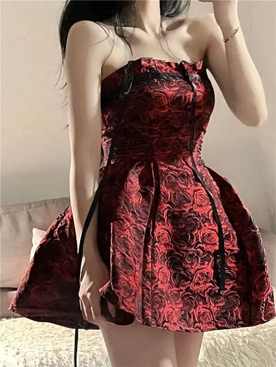 Elegant Summer Dress for Petite Women with Embossed Sculpted Waist and Flared Skirt High-End Fashion Chic Pure Desire Look 2025