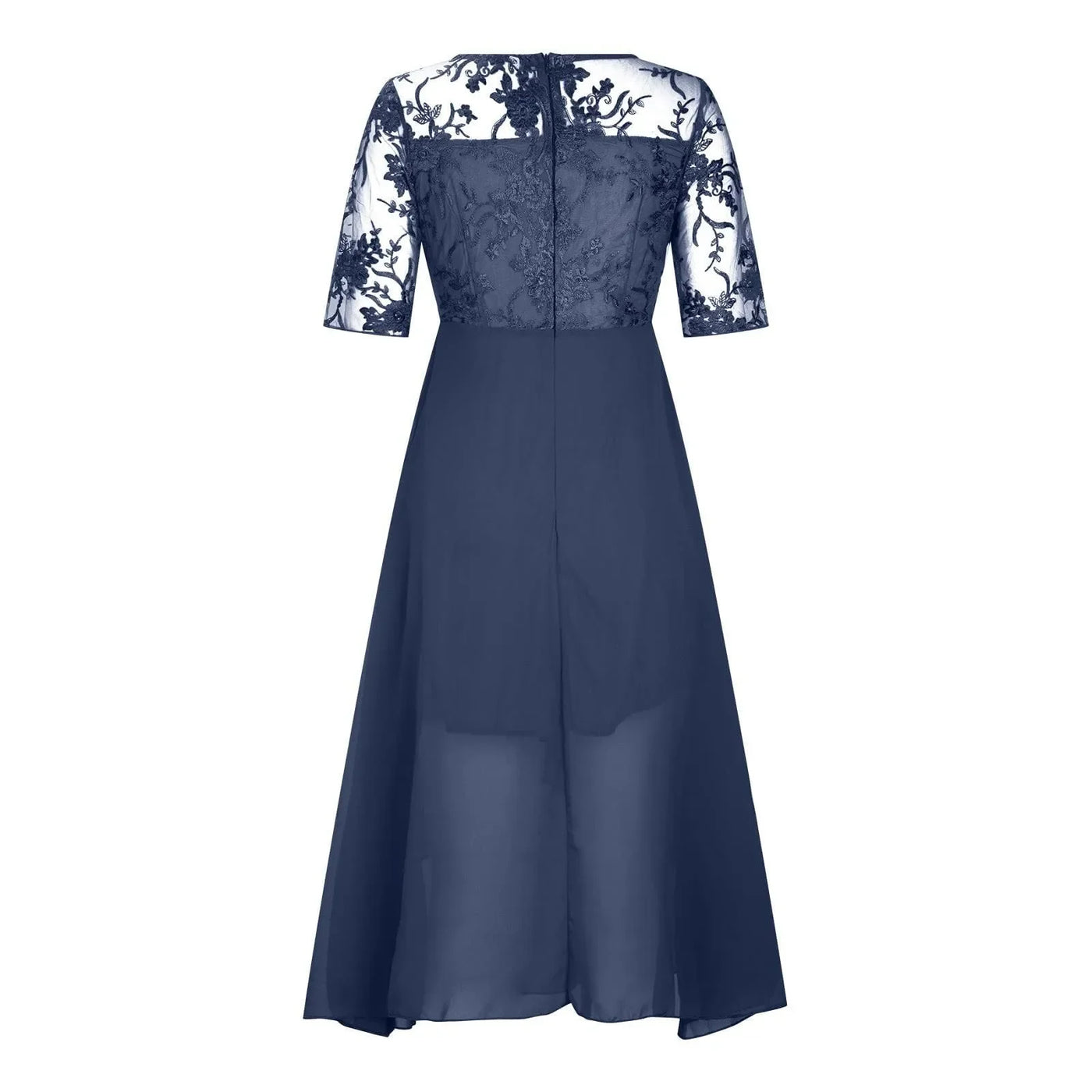 Elegant Outfits Summer Dresses For Women 2023 Tea Length Embroidery Lace Chiffon Mock Dress Formal Occasion Dresses Vestidos