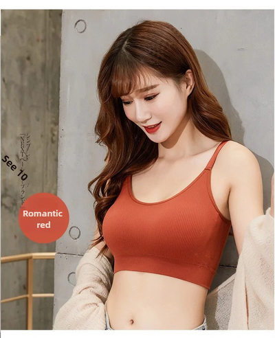Women's seamless bra Full Cup Breathable bra Breathable comfort Sleep bra Running Fitness Sports bra Suspenders