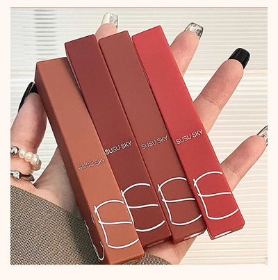 TX010Thin Tube Matte Lipstick, Waterproof and Sweatproof, Does Not Fade Or Remove Makeup, Can Be Used on Both Lips and Cheeks