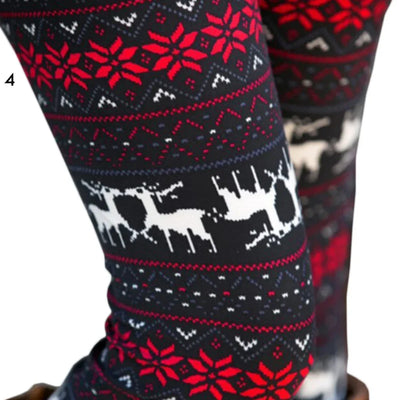 Christmas Leggings Women Tights Trouser High Waist Skinny Leggins Snowflake Elk Xmas Fitness Legging Lady Stretch Trousers Pants