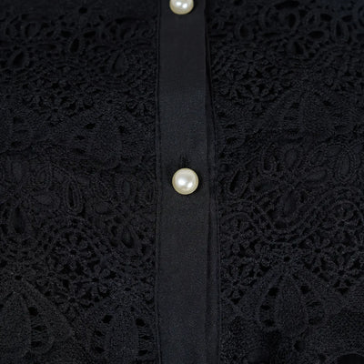 Luxury Long Dresses Women 2025 Spring Summer Embroidery Ruffle Lace Pearl Hollow Out Party Midi Dress Shirt Full Sleeve Vestidos