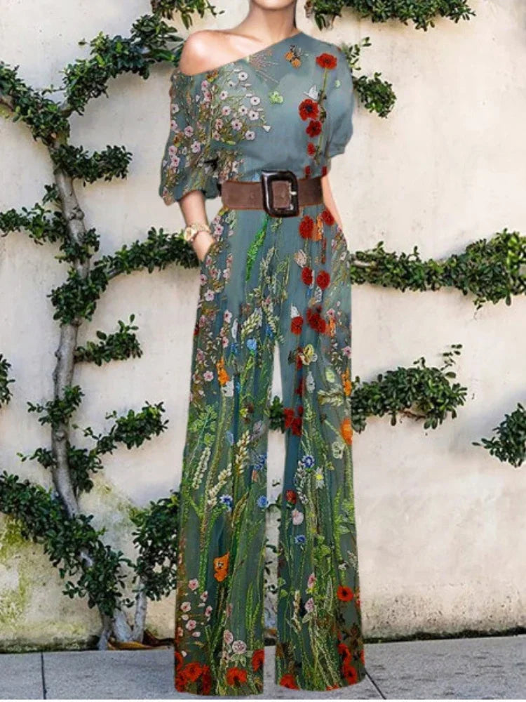 Women Jumpsuits New In Spring Autumn Female Chic Elegant Office Lady Wide Leg Pants Bodysuits Jump Suits for Women One Pieces