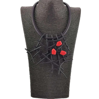 Fashion Designer Luxury Necklaces Women Handmade Gothic Pendant Necklace Rubber jewelry Wooden Accessories Statement Jewelry