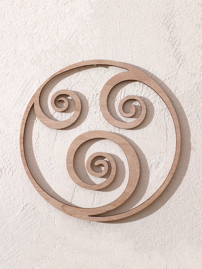 Natural Wooden Wall Hanging Wall Art Decor - Elements Design (Fire, Water, Earth, Air) Wood Hanging Wall Decor Boho Wall Accent