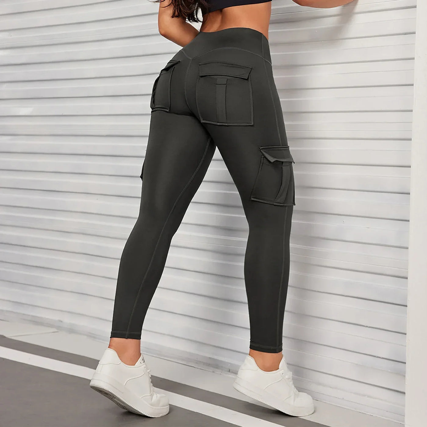 Pockets High Waist  Hip Lifting Women Leggings Casual Outdoors Running Pants Fitness Sports Activewear Pants