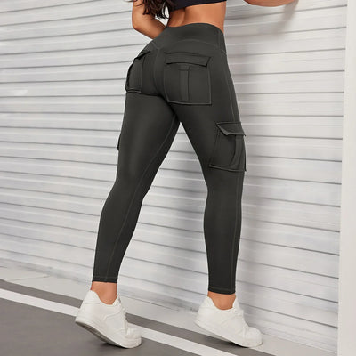 Pockets High Waist  Hip Lifting Women Leggings Casual Outdoors Running Pants Fitness Sports Activewear Pants