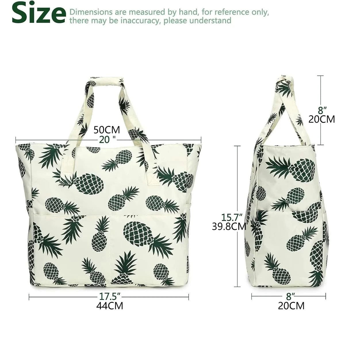 Beach Tote Bag Women Foldable Travel Bag with Anti-Sand Pocket