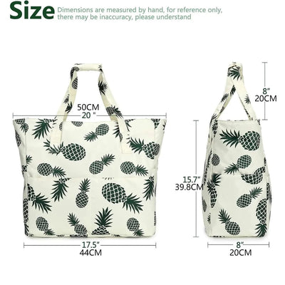 Beach Tote Bag Women Foldable Travel Bag with Anti-Sand Pocket