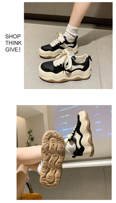 Women New Fashion Sneakers Autumn Casual Brand Shoes Woman Thick Soled Canvas Platform Designer Women Light Flat Versatile Shoes