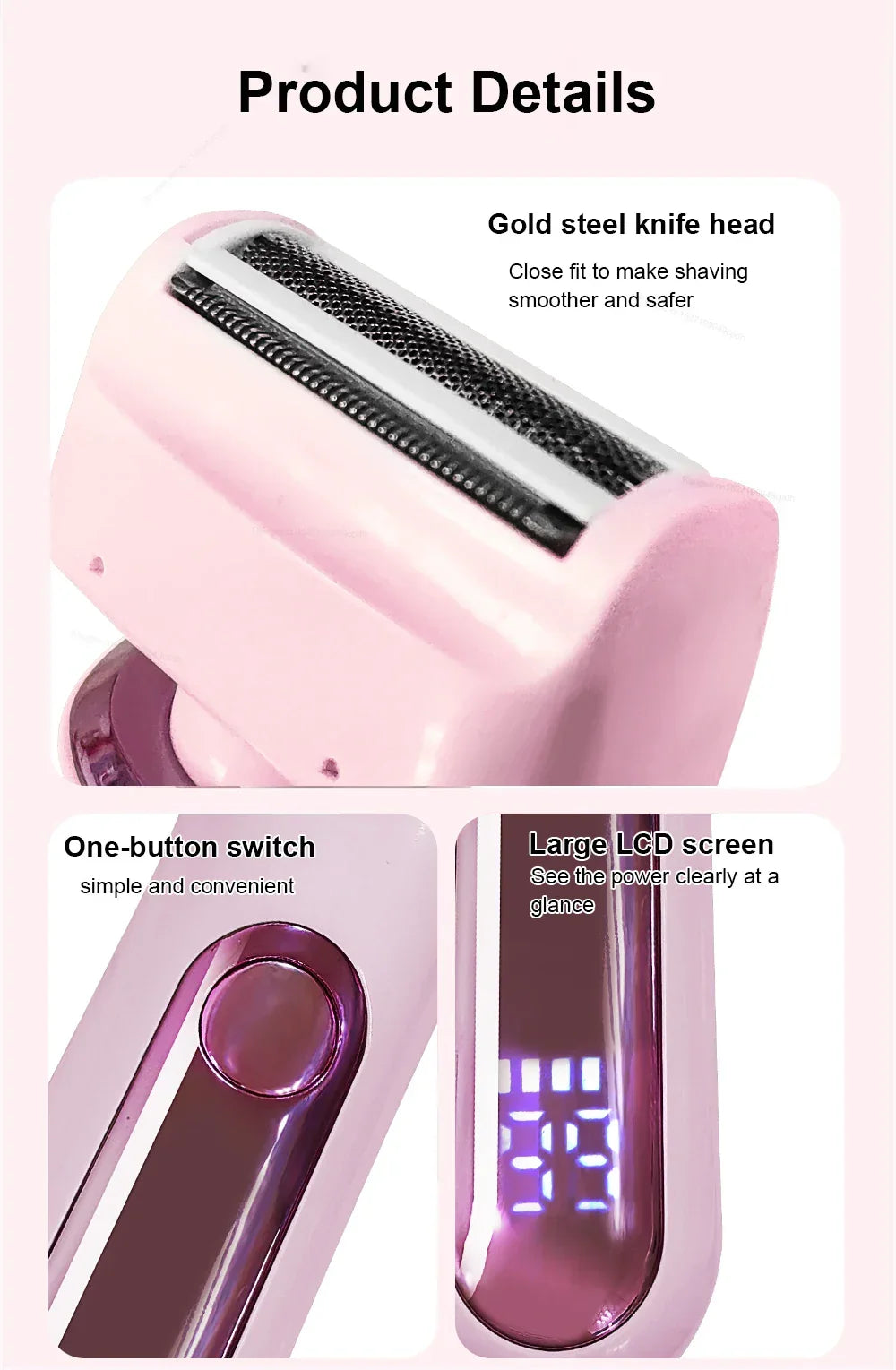 2 in 1 Electric Women Shaver For Bikini Body Leg Armpit Hair Trimmer Dual-Head Ladies Face Mustache Razor Painless Hair Remover