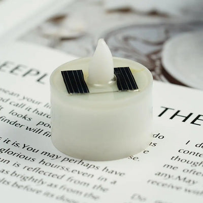 Solar Candle Tea Lamp Smokeless Simulation LED Electronic Candle Lamp Outdoor Christmas Halloween Tea Wax