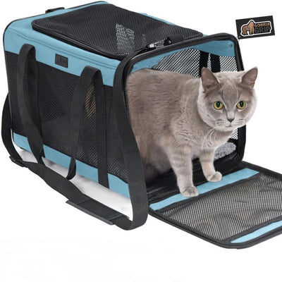 Travel Cat Carrier Bag Transparent Collapsible Pet Carriers Portable and Breathable Mesh Carrier Made from Lightweight Materials