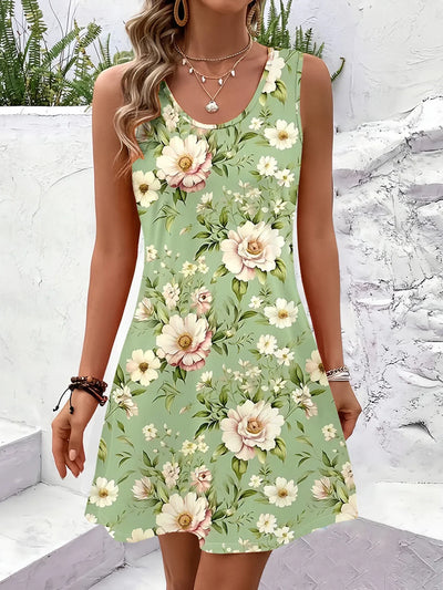 Women Summer Sleeveless Bohemian Dress Exclusive Print Vacation Dress  Birthday Dress for Women Beach Dress Dress for Women