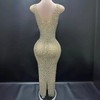 Diamonds Wedding Dress for Women Goddess Senior Photoshoot Props Homecoming Celebrate Birthday party dress New Year's Dress