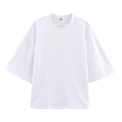 Women Summer Fashion 2 Pieces Short Sets Solid Loose T-Shirt and High Elastic Waist  Shorts Sportswear Female Chic Lady
