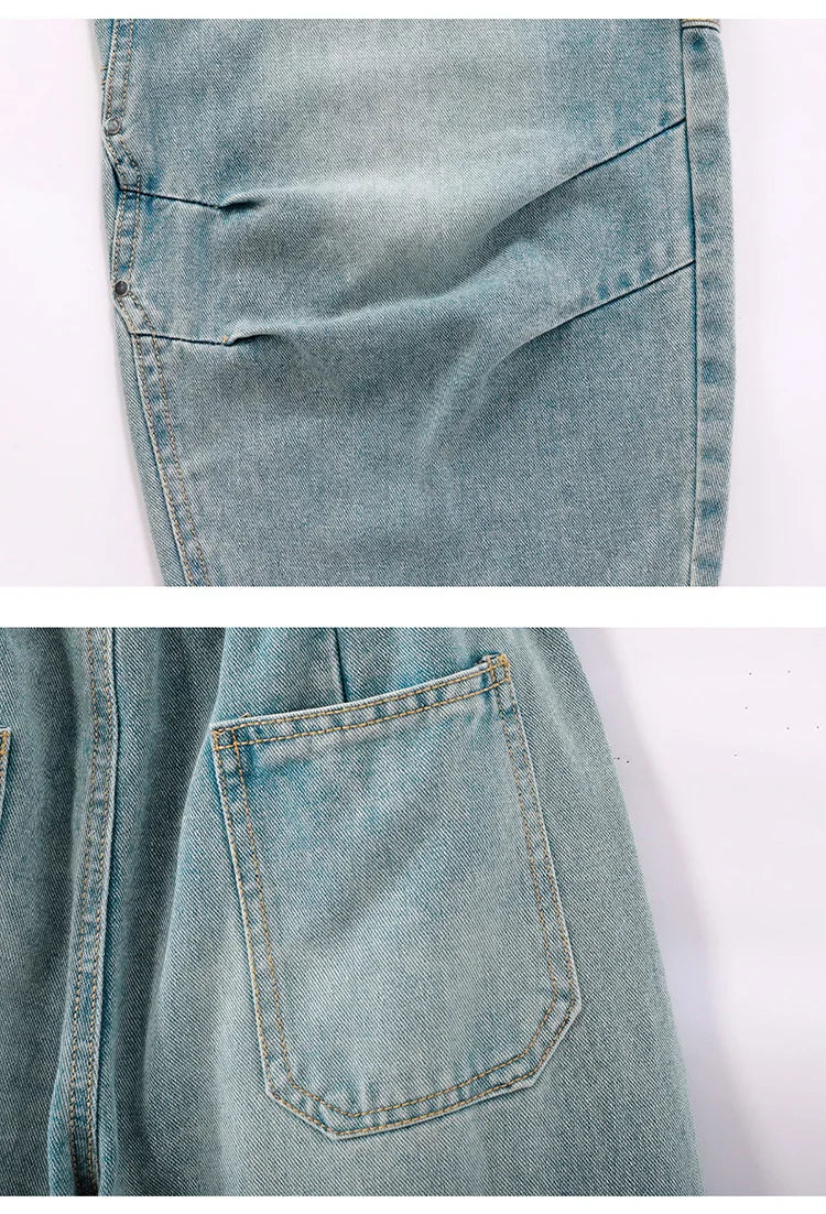 High Quality Luxury Kids Designer Jeans Pants for Children Boy Loose Straight Stylish Denim Trousers 4 5 6 7 8 9 10 11 12 13 14Y