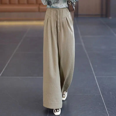 Women's Wide-leg Pants Spring Summer New High-waisted Slim Straight Pants New Chinese Style Draped Loose Fashionable Skirt Pants