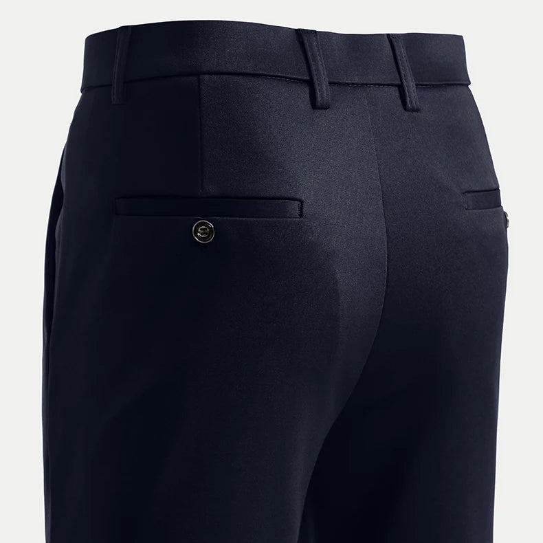 Men's Stretch Trousers Casual Smart Suit Pants Formal Straight Sport Clothing Japanese New Black Navy Elastic Office Work Pants