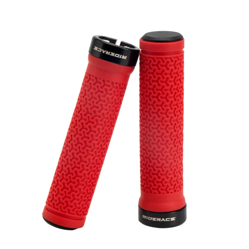 RIDERACE Bicycle Handle Bar Grips MTB Mountain Bike Single-sided Locking Handlebar Cover Rubber Non-slip Cycling Accessories