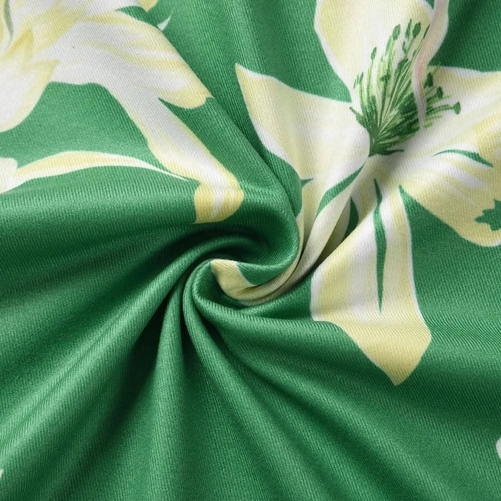 Floral Dress Women's Summer Dress Sexy Backless V-neck Suspender Long Dress