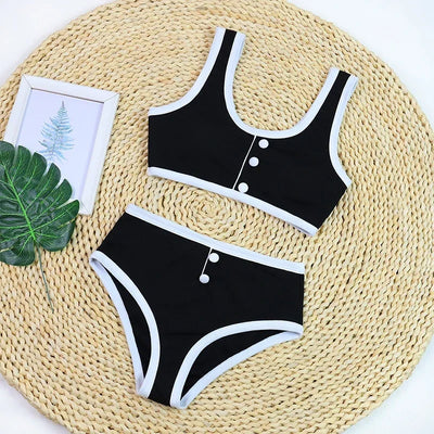 Woman Swimwear 2025 High Waist Bikinis Shorts Women's Swimsuit Luxury Ribbed Two-piece Bathing Suits Summer Bikini Set Swim Suit
