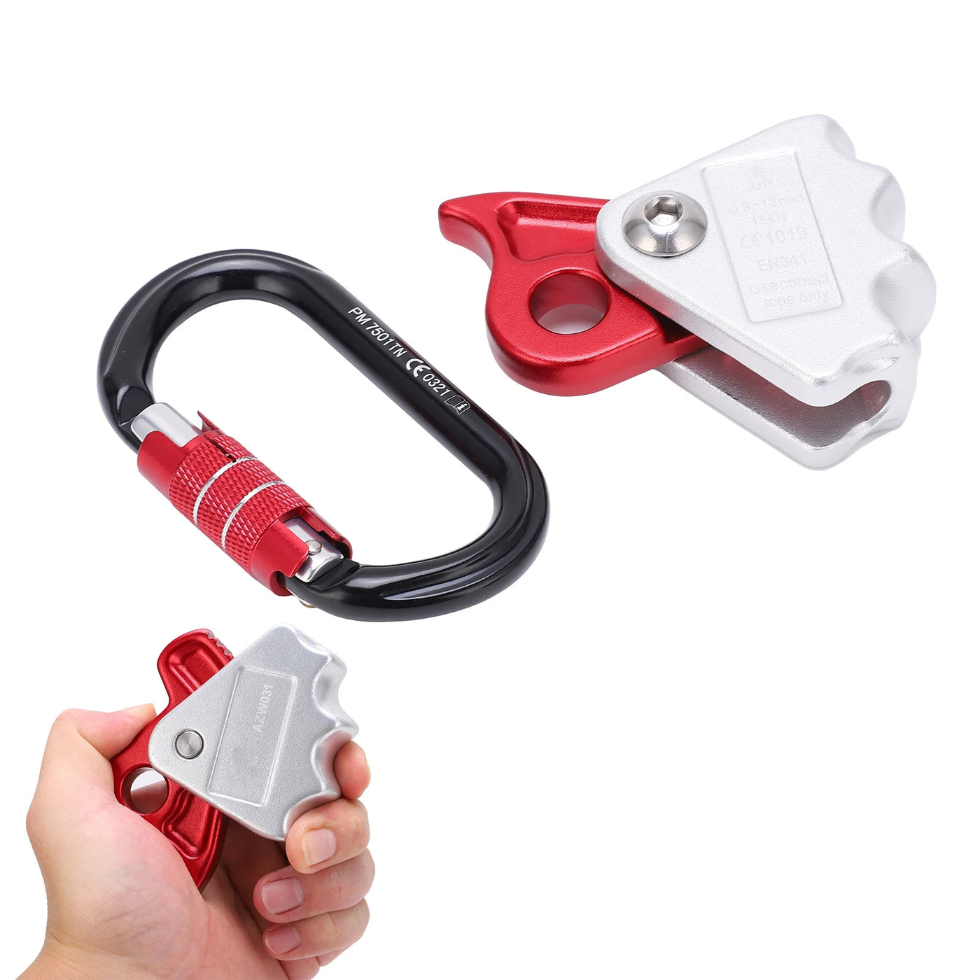 Rope Grab High Strength Safe Easily Use Slide Light Practical Lanyard Arborist Gear Kit for Mountaineering Climbing Rope Grabber