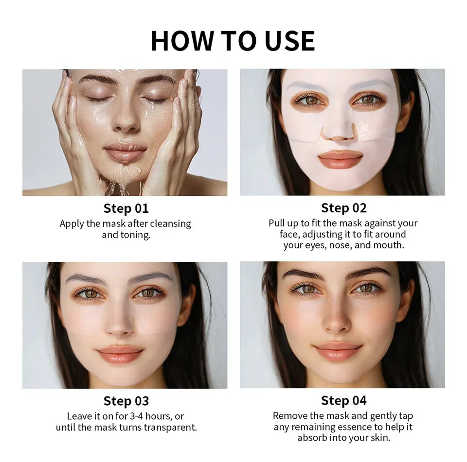 4Pcs Bio-Collagen Deep Face Mask Shrink Pores Deep Hydrating Overnight Mask Moisturizing Refreshing Brightening Face Skin Care