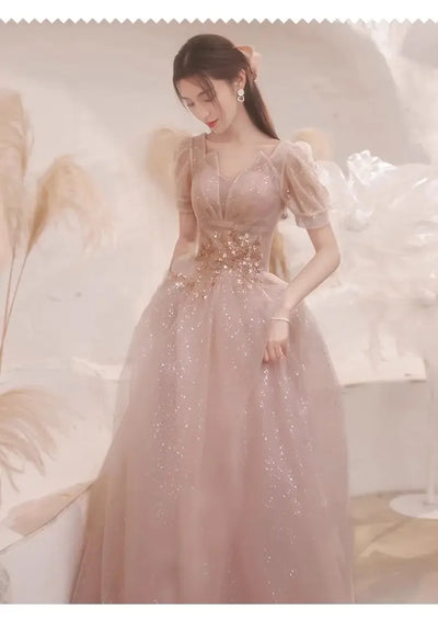 High-End Banquet Evening Dresses Women's 2025 New Spring Summer Light Luxury Slim Birthday Party Performance Dance Clothes Dress
