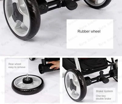 Twin Baby Stroller  Foldable, Two-way  Multifunctional Twin Baby Stroller,High View Baby Stroller Adjustable Armrests