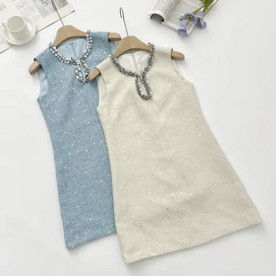 High Quality Luxury Small Fragrance Tweed Dresses For Women 2025 Sweet Short Summer Dress Party Vestidos Robes Roupas Feminina