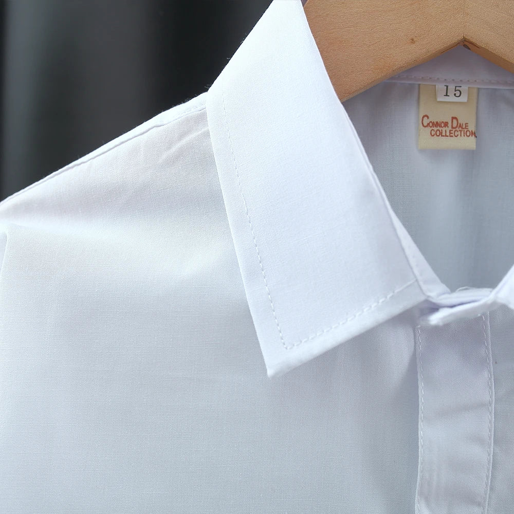 Spring And Autumn New White Long Sleeve Baby Boys' And Girls' Shirts, Soft And Comfortable Children'S Clothing For 90-180cm